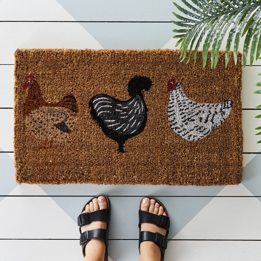 Coir Three Chooks Doormat