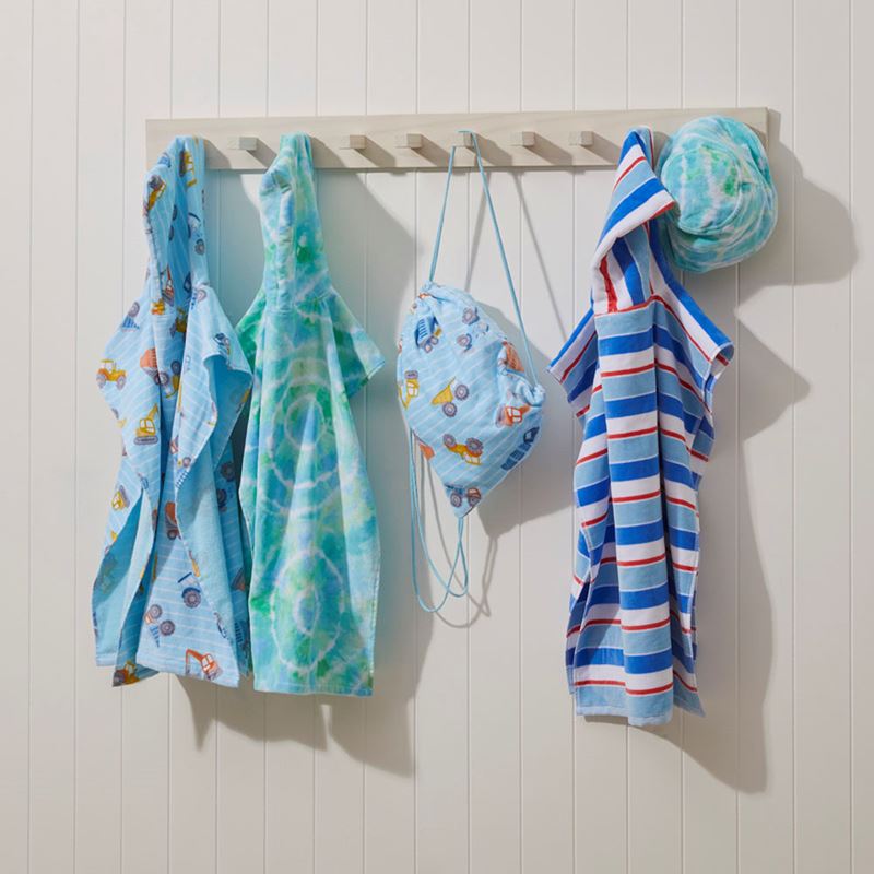 Velour Kids Mini Me Ocean Stripe Blue Hooded Beach Towel