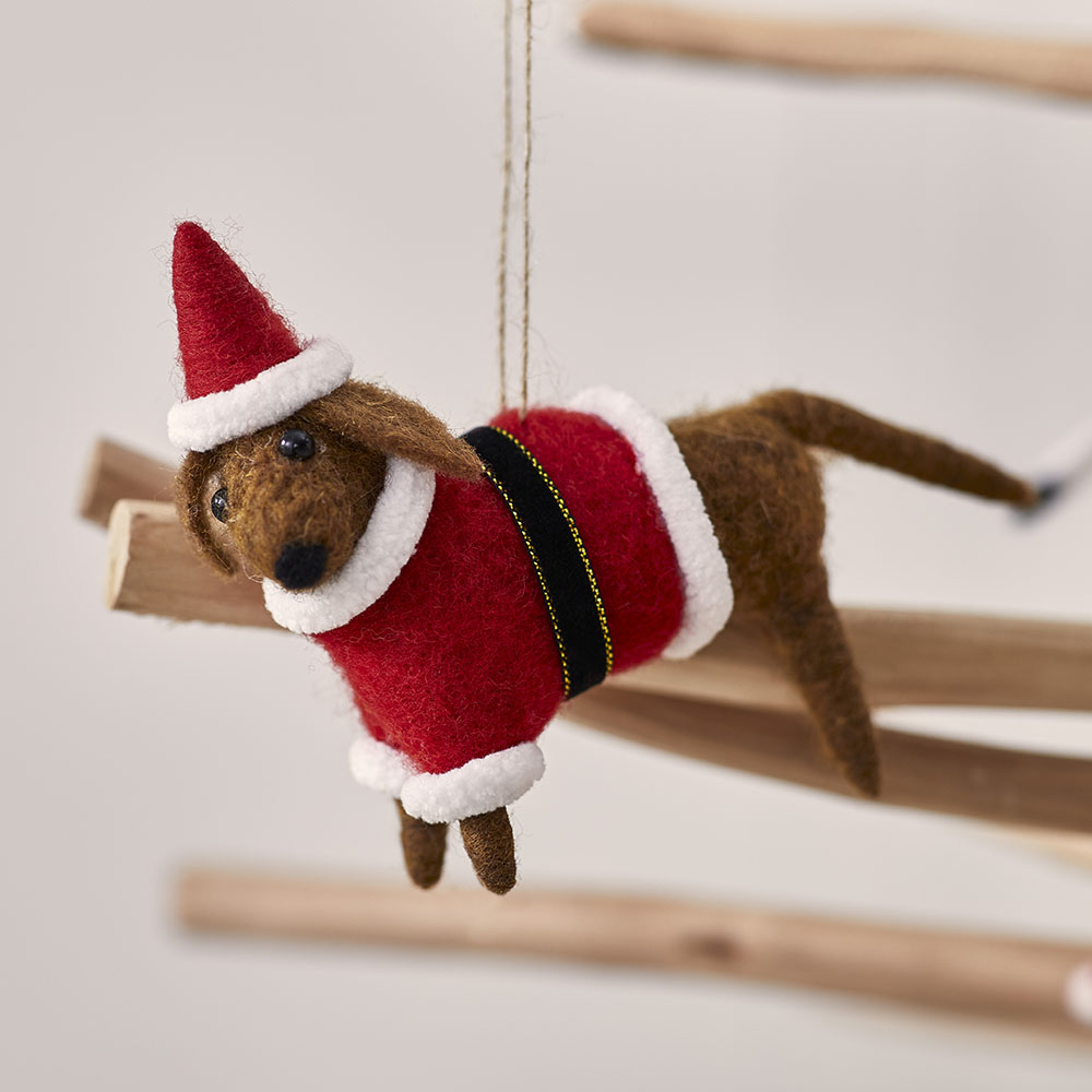 Felted Festive Dachshund Friend