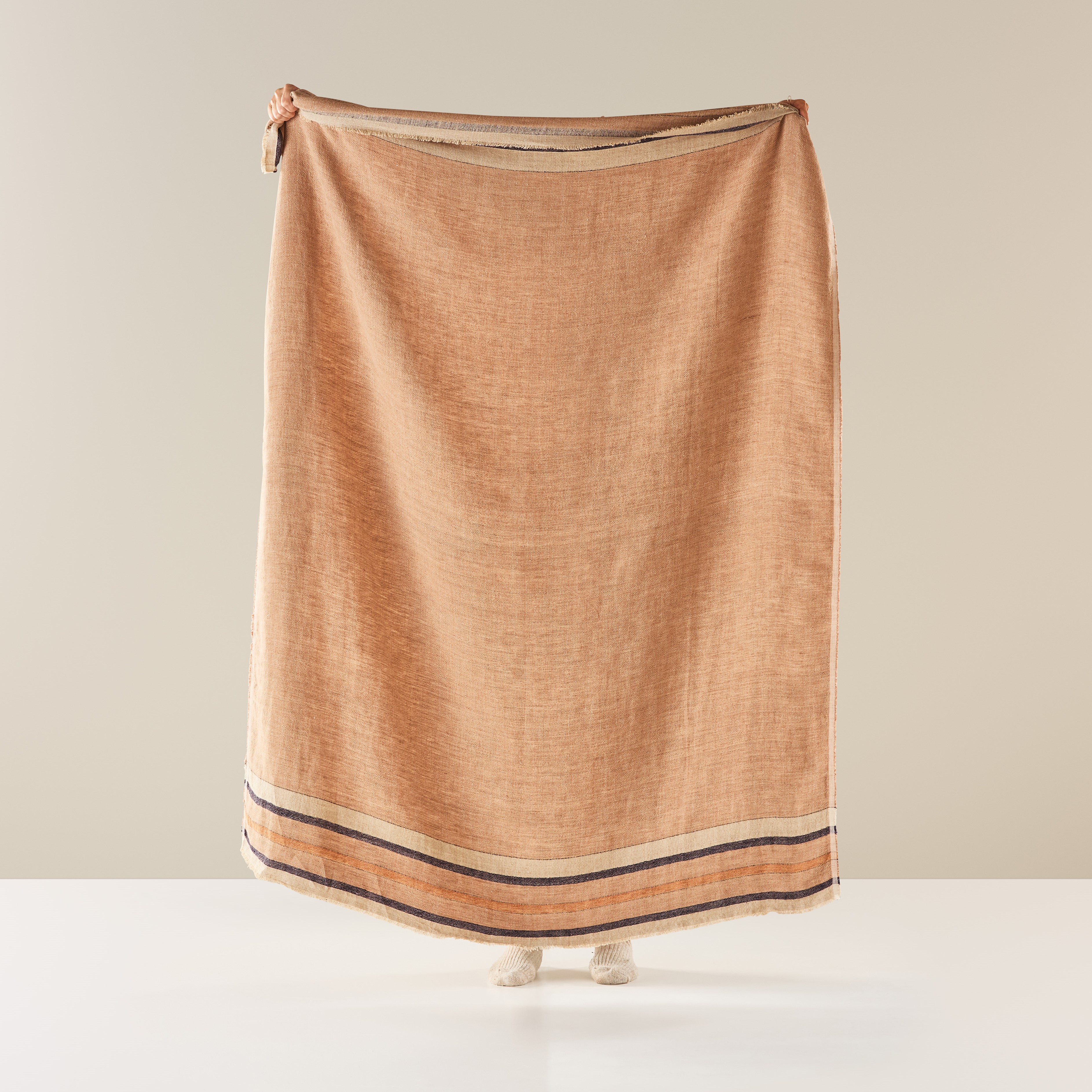 Indra Sandstone Linen Throw