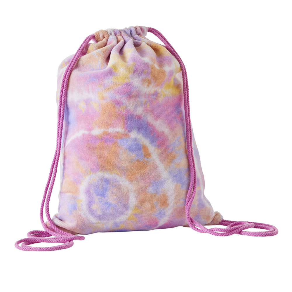 Kids Tie Dye Pink Terry Beach Bag
