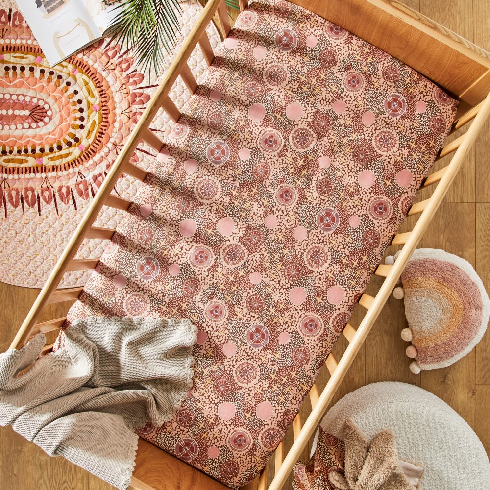 Cungelella Bilabila Pink Clay Fitted Sheets Fitted Sheets Set of 2