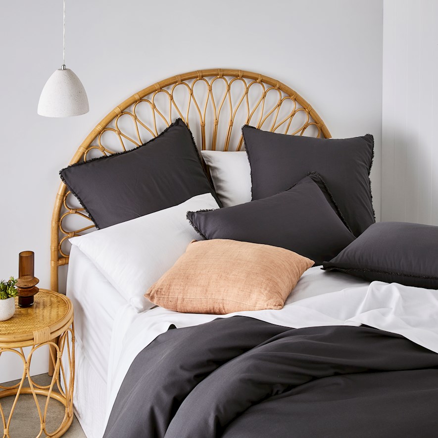 Bamboo Linen Coal Quilt Cover Separates