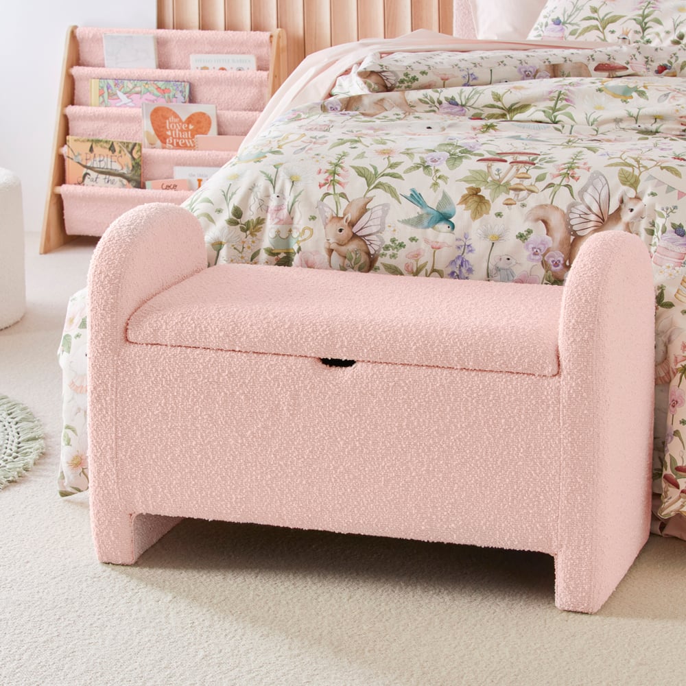 Brady Pink Boucle Blanket Box
