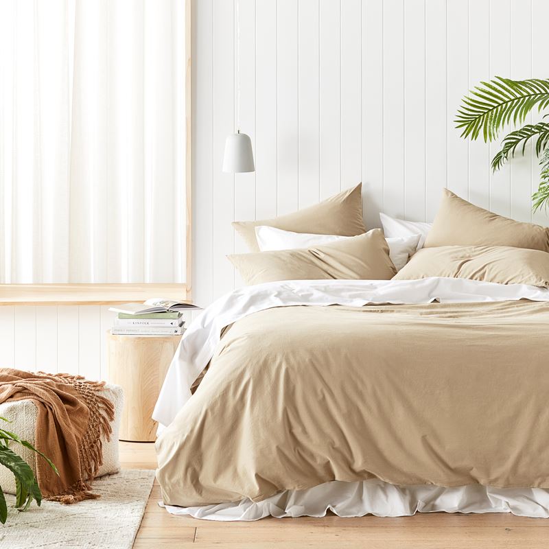 Stonewashed Cotton Sesame Pillowcases