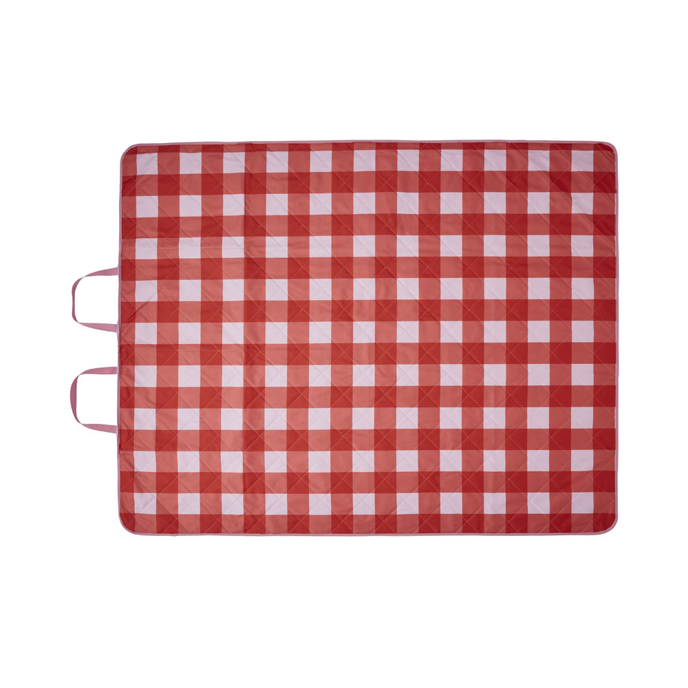 Pink & Red Gingham Large Picnic Rug