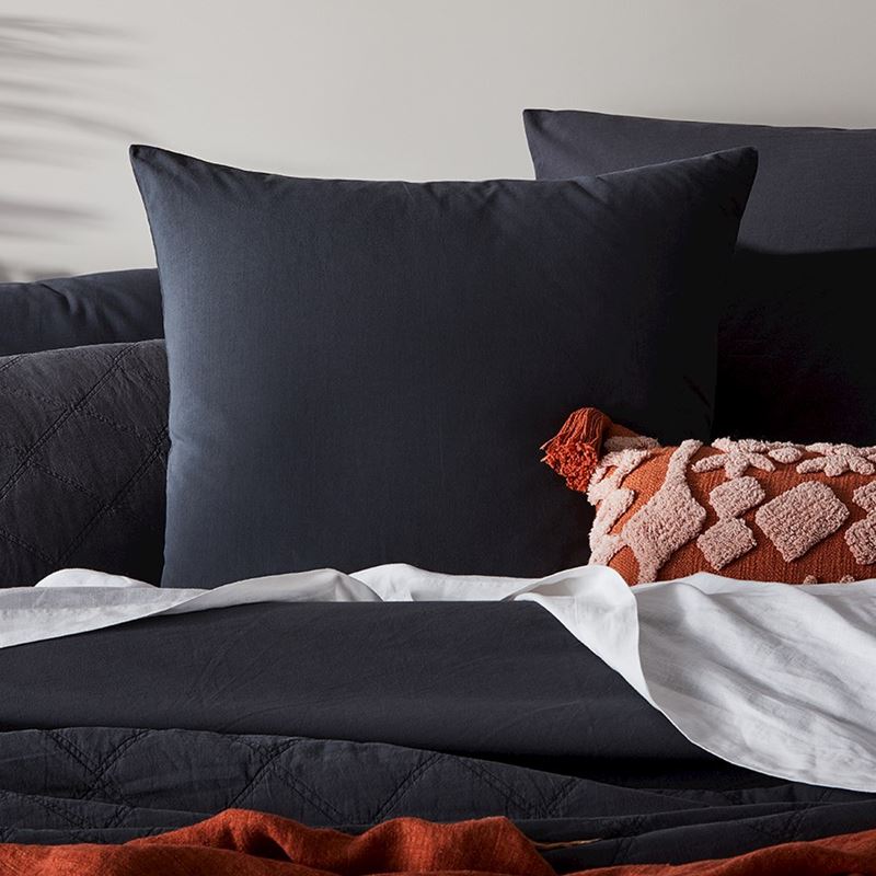 Stonewashed Cotton Charcoal Quilt Cover Separates