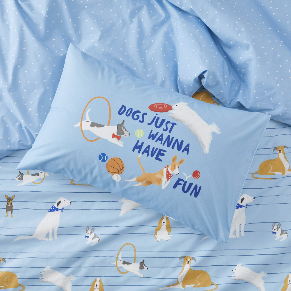 Dogs Just Wanna Have Fun Kids Text Pillowcase