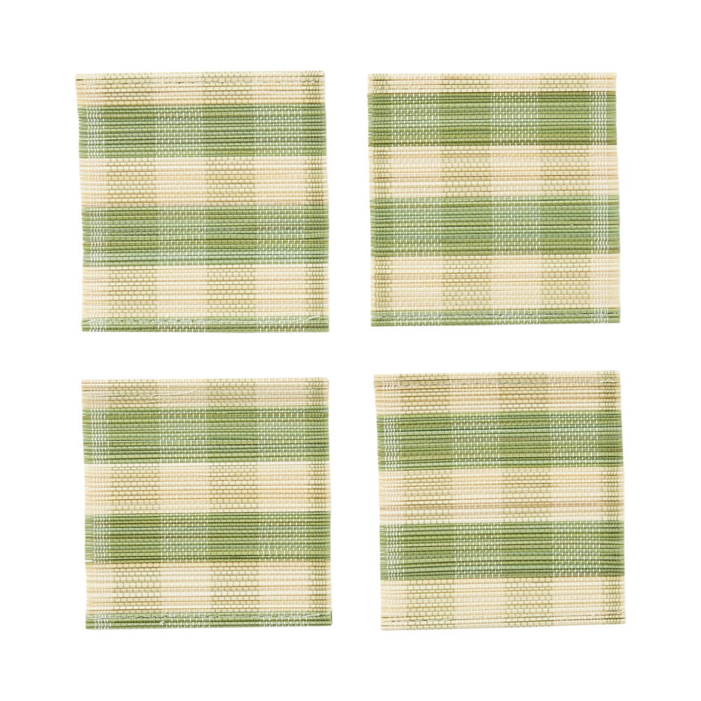 Brooklyn Green Bamboo Coasters Pack of 4