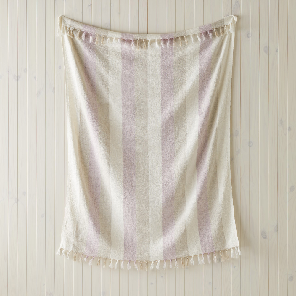 Cabo Natural & Lilac Stripe Throw