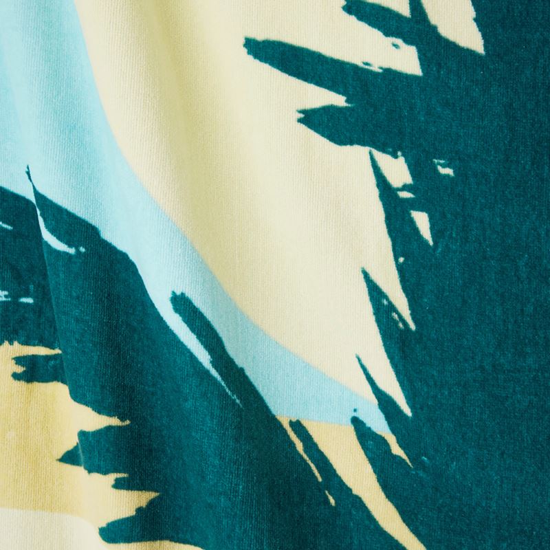 Velour Sunset Palm Sea Green Beach Towel