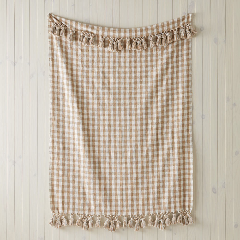 Zola Hazelnut & White Throw