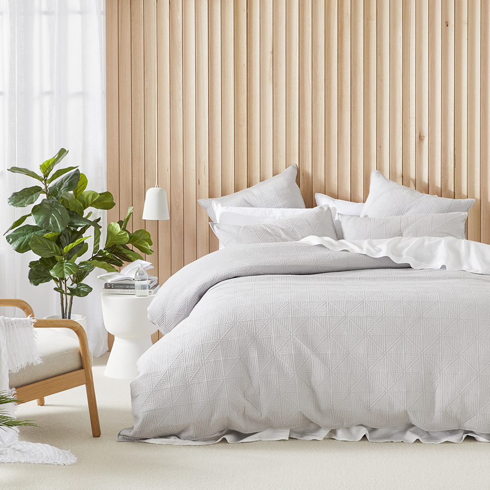 Prism Soft Grey Quilted Quilt Cover Separates