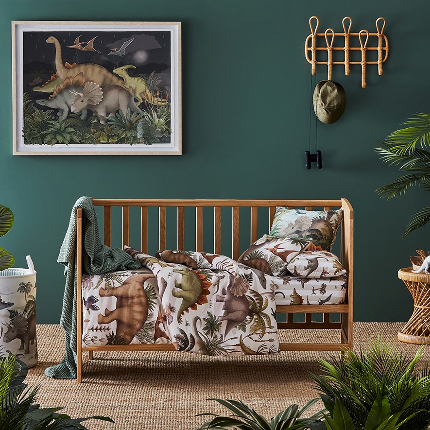 Fleur Harris Prehistorica Natural Cot Quilt Cover Set