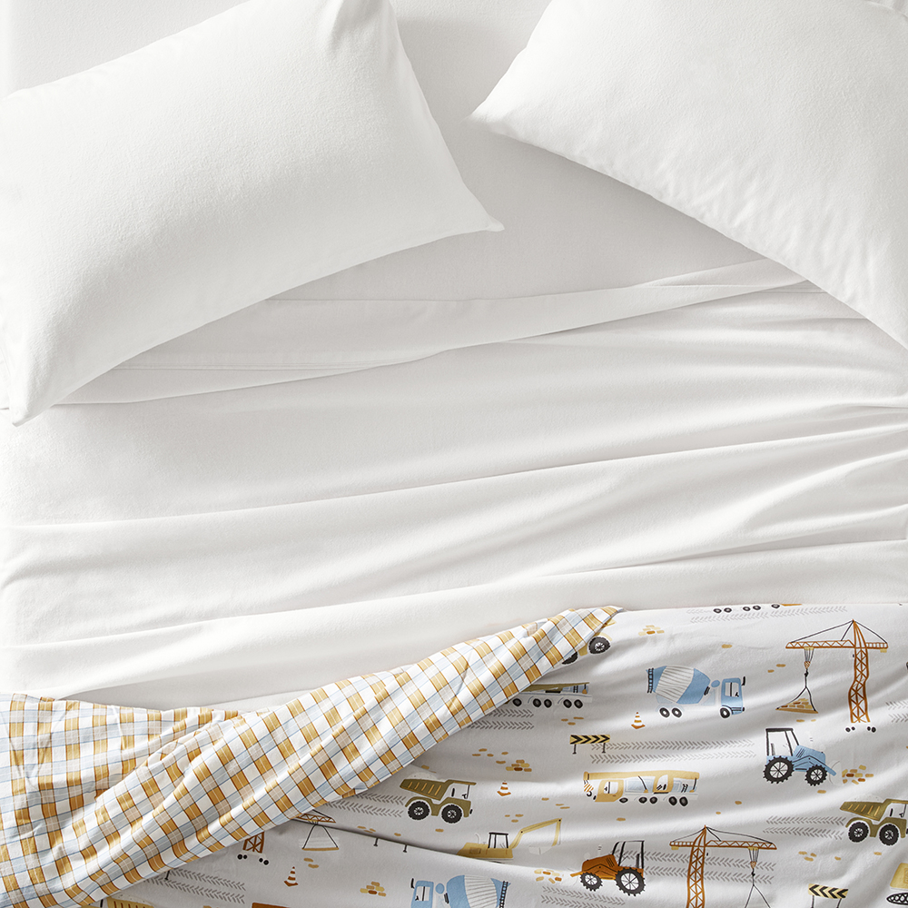 Plain Dye Snow Flannelette Sheet Set