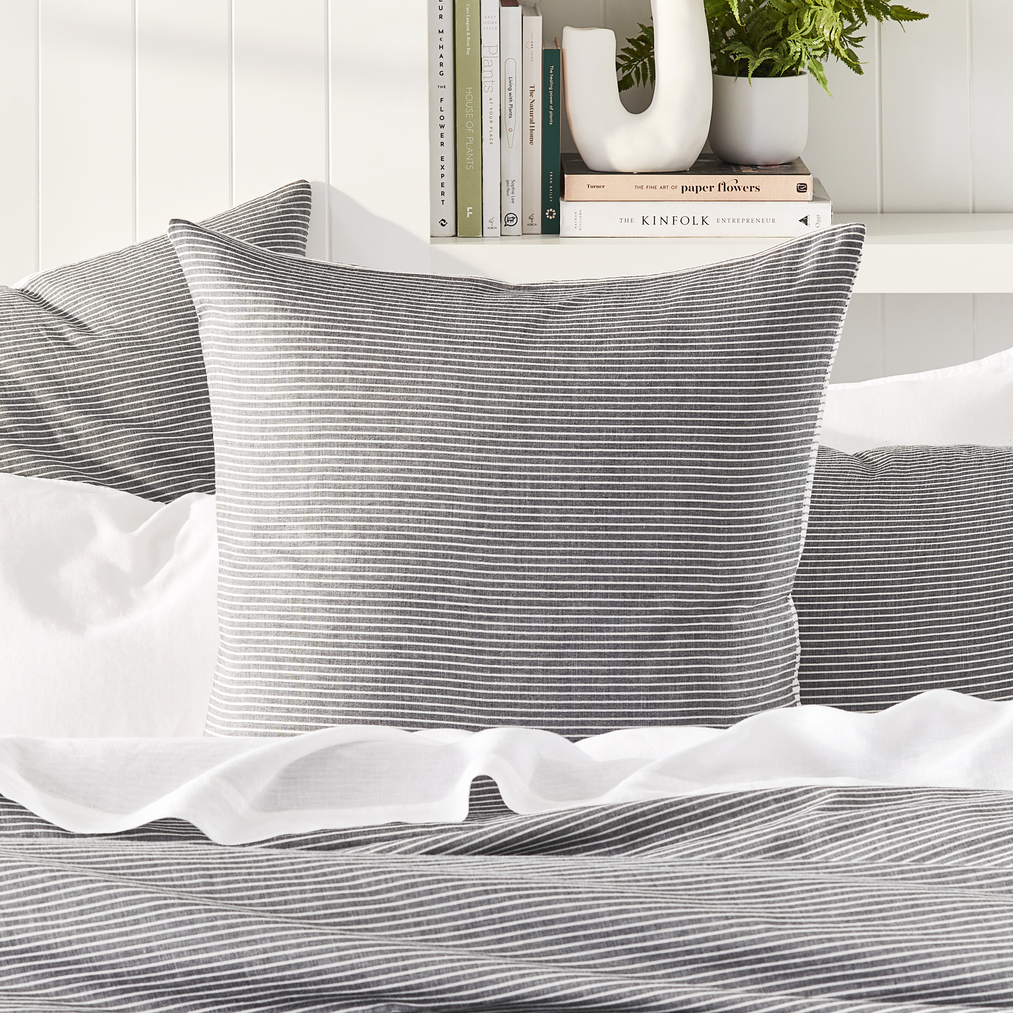 Cove Off White & Onyx Stripe Pillowcases