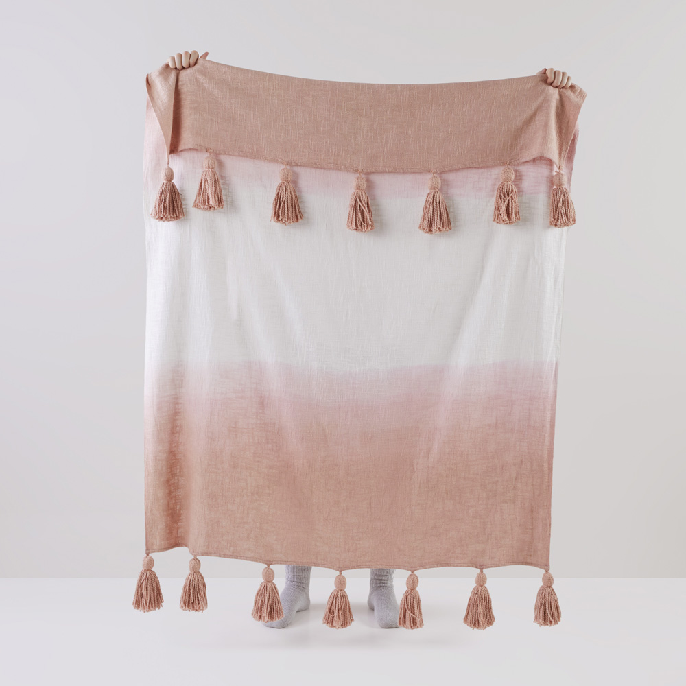 Nova Dusky Rose Dip Dye Throw