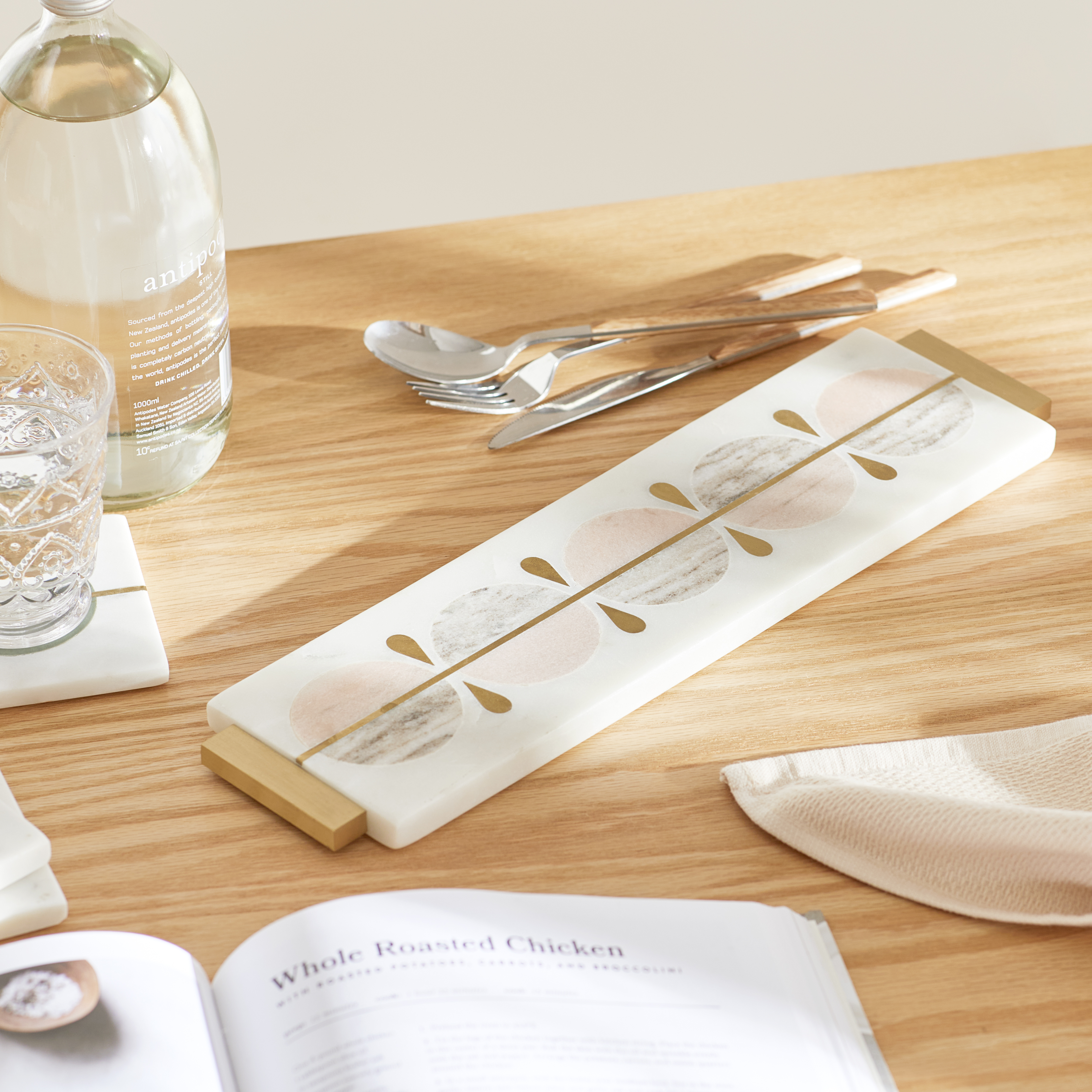 Gelato White Pink & Natural Marble Board