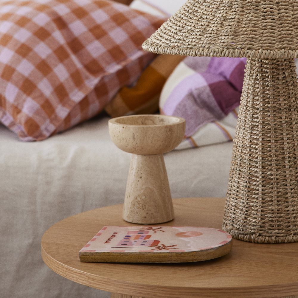 Elba Marble Travertine Footed Bowl