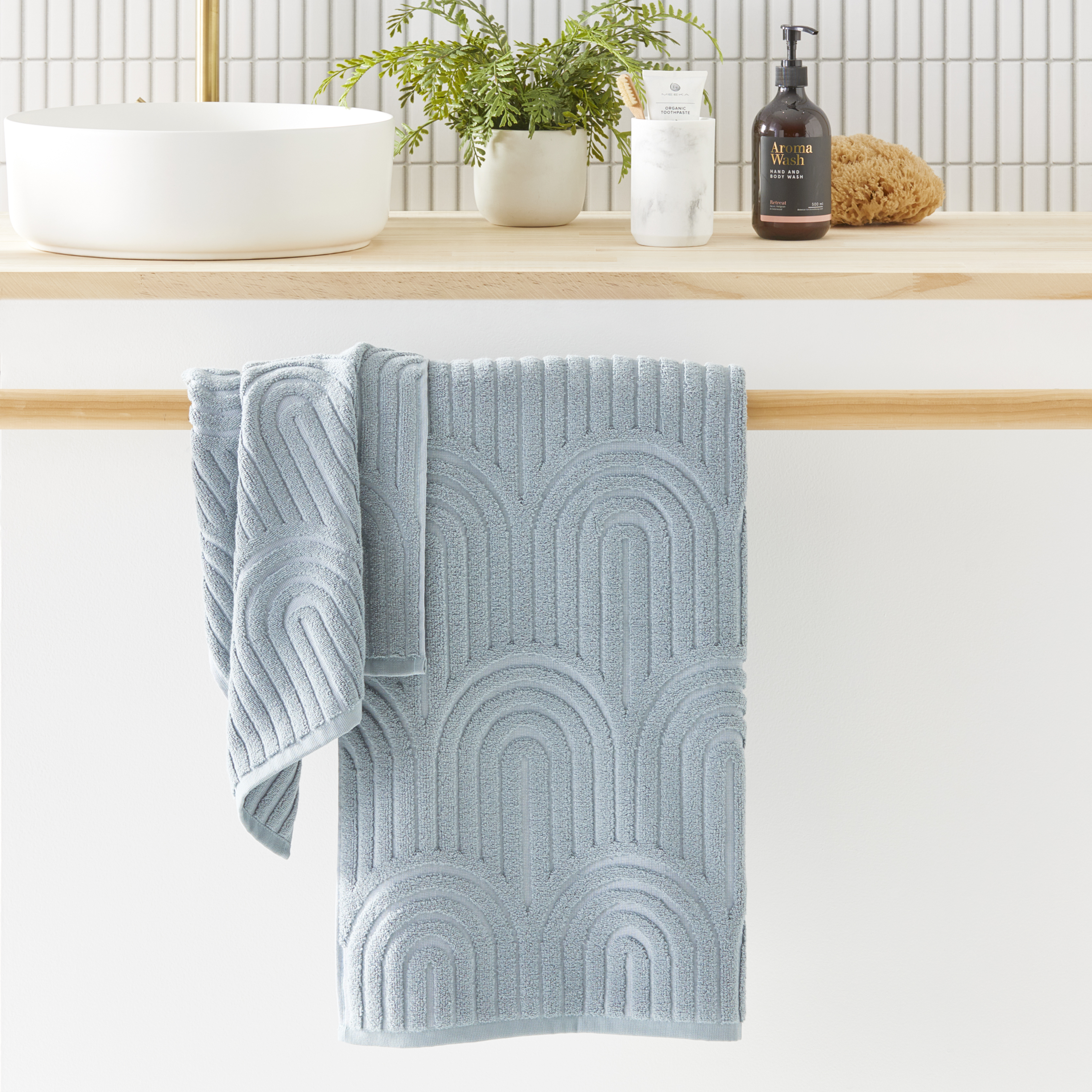 Archie Sea Blue Marle Towel Range