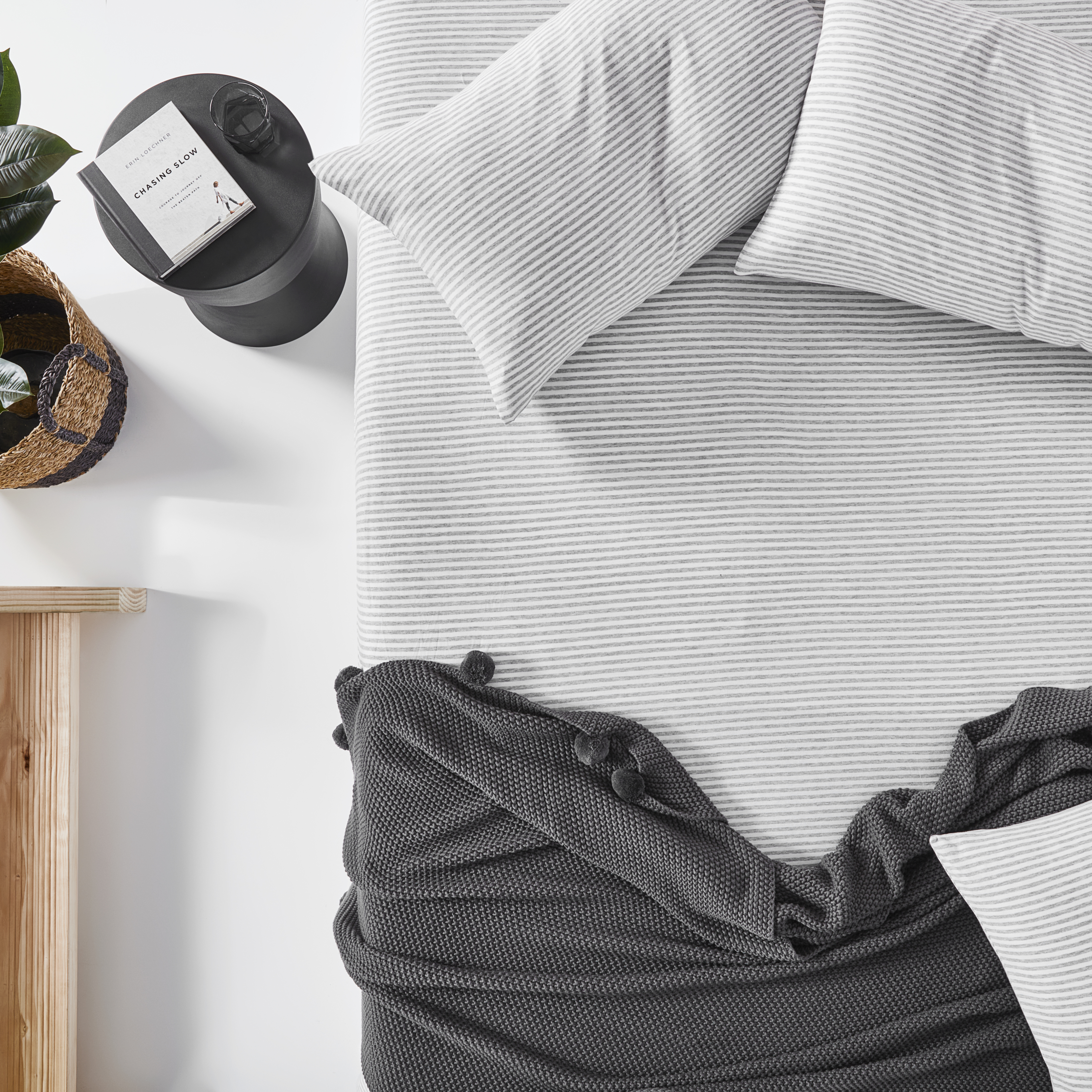 Ultra Soft Jersey Grey Stripe Separates