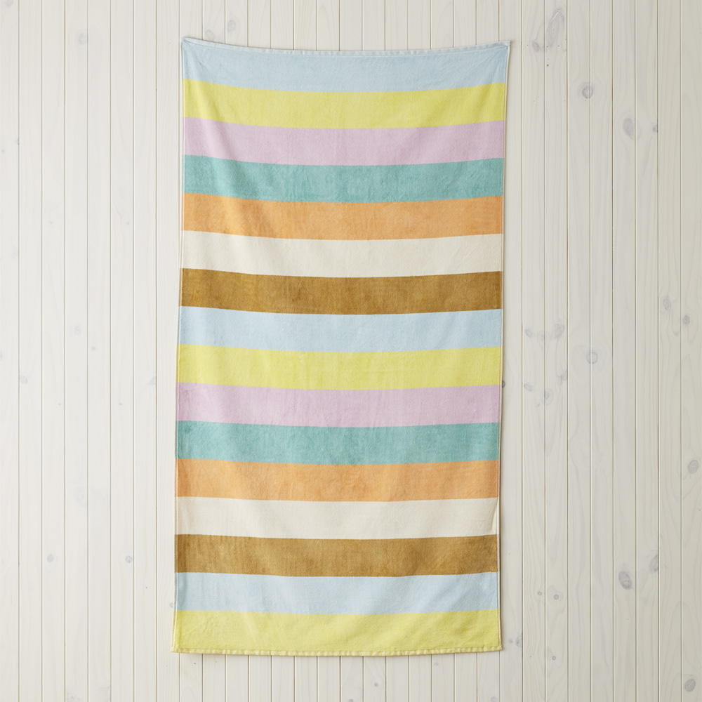 Velour Paradise Multi Stripe Beach Towel