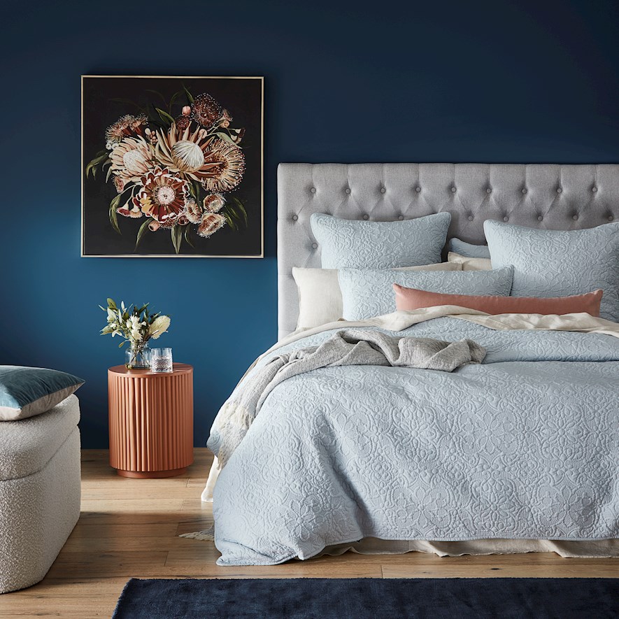 Chloe Ice Blue Quilted Quilt Cover Separates