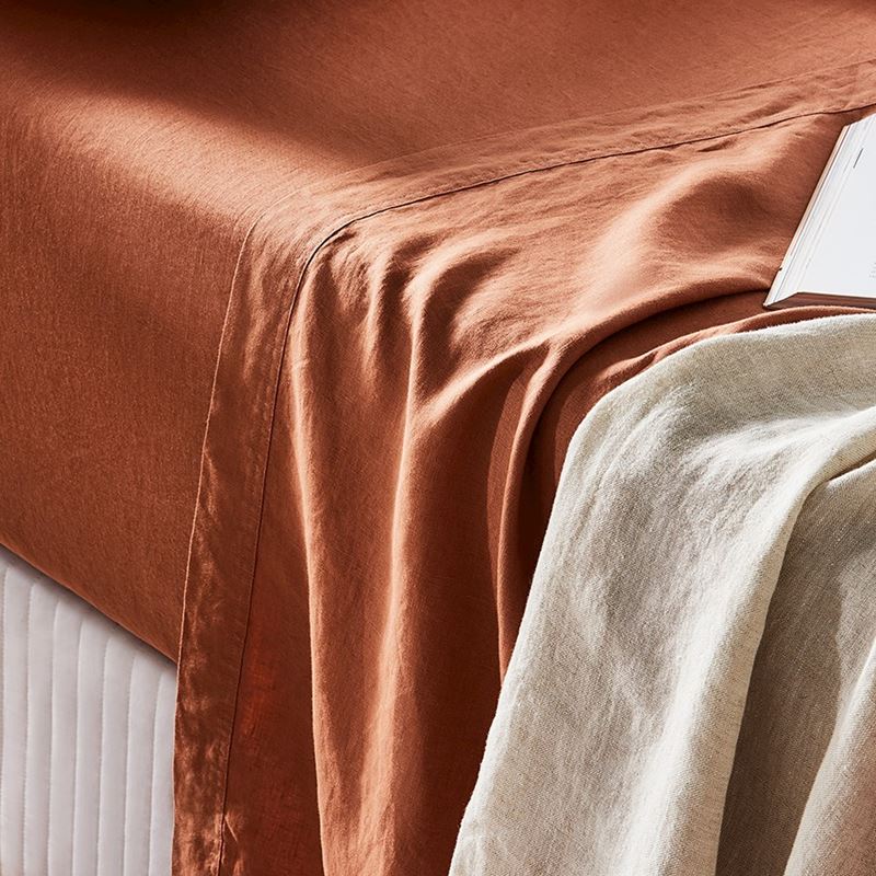 Vintage Washed Linen Brick Sheet Separates + Pillowcases