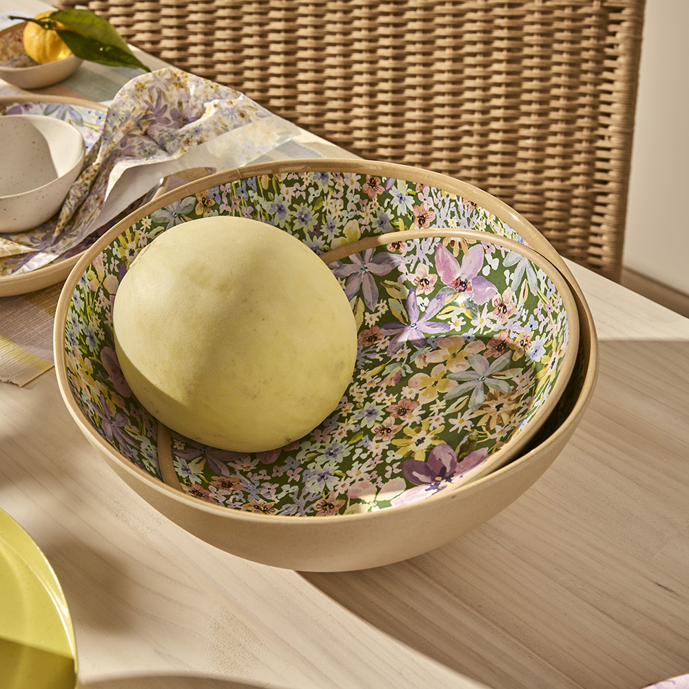 Summer Sorbet Green Floral Melamine Servingware