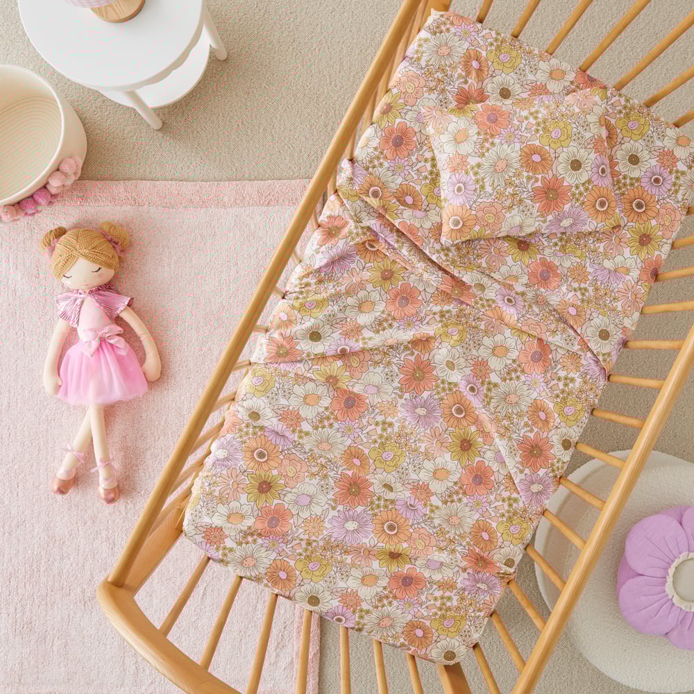 Farrah Sunset Floral Cot Sheet Set