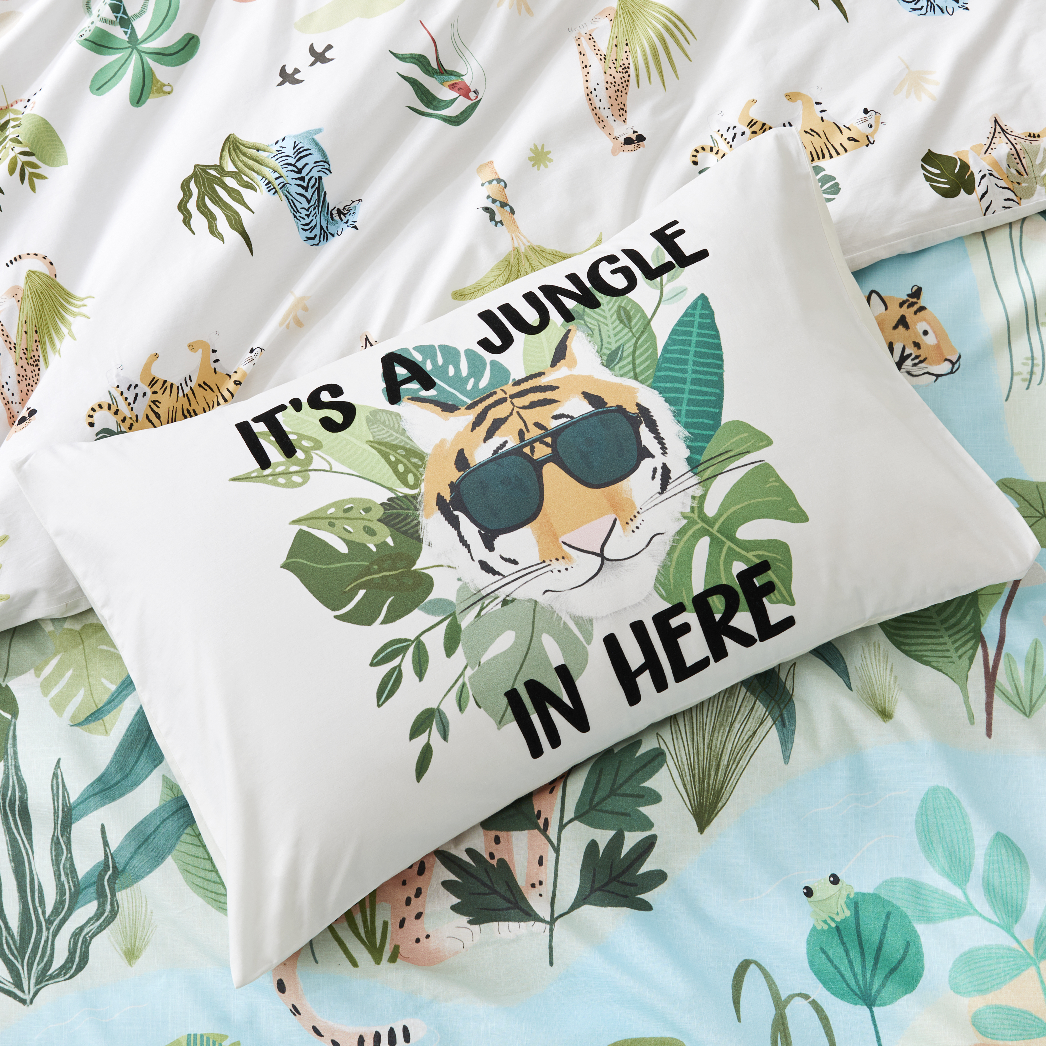 It's a Jungle In Here Kids Text Pillowcase