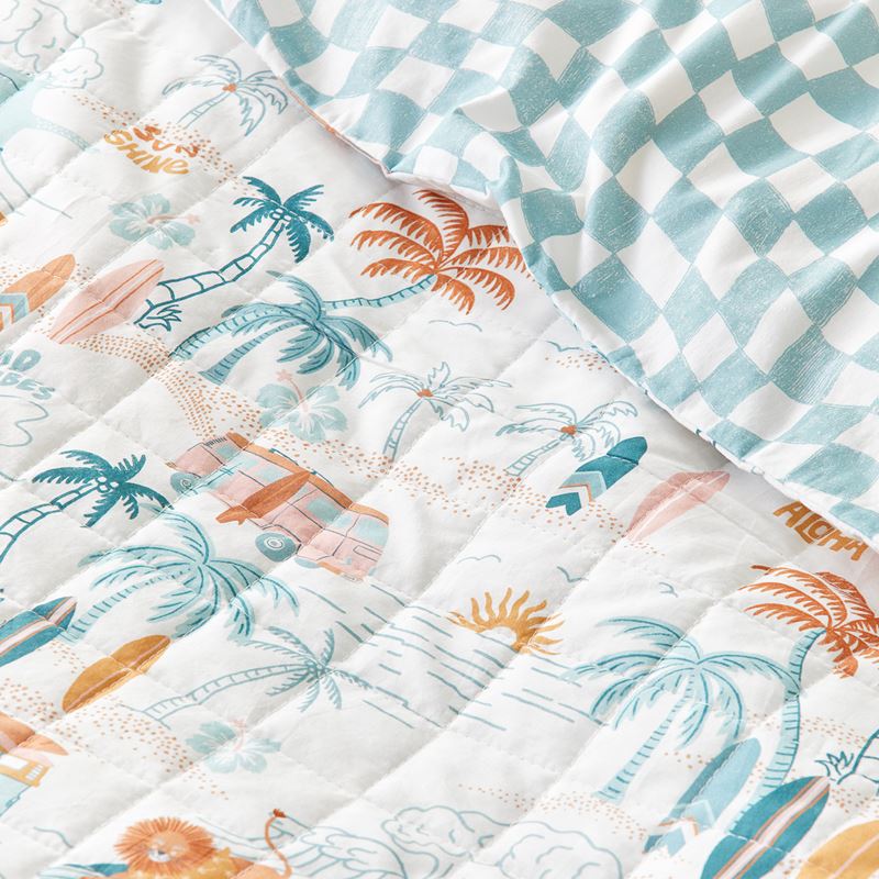 Summer Surf Ocean Cot Quilt Cover Set