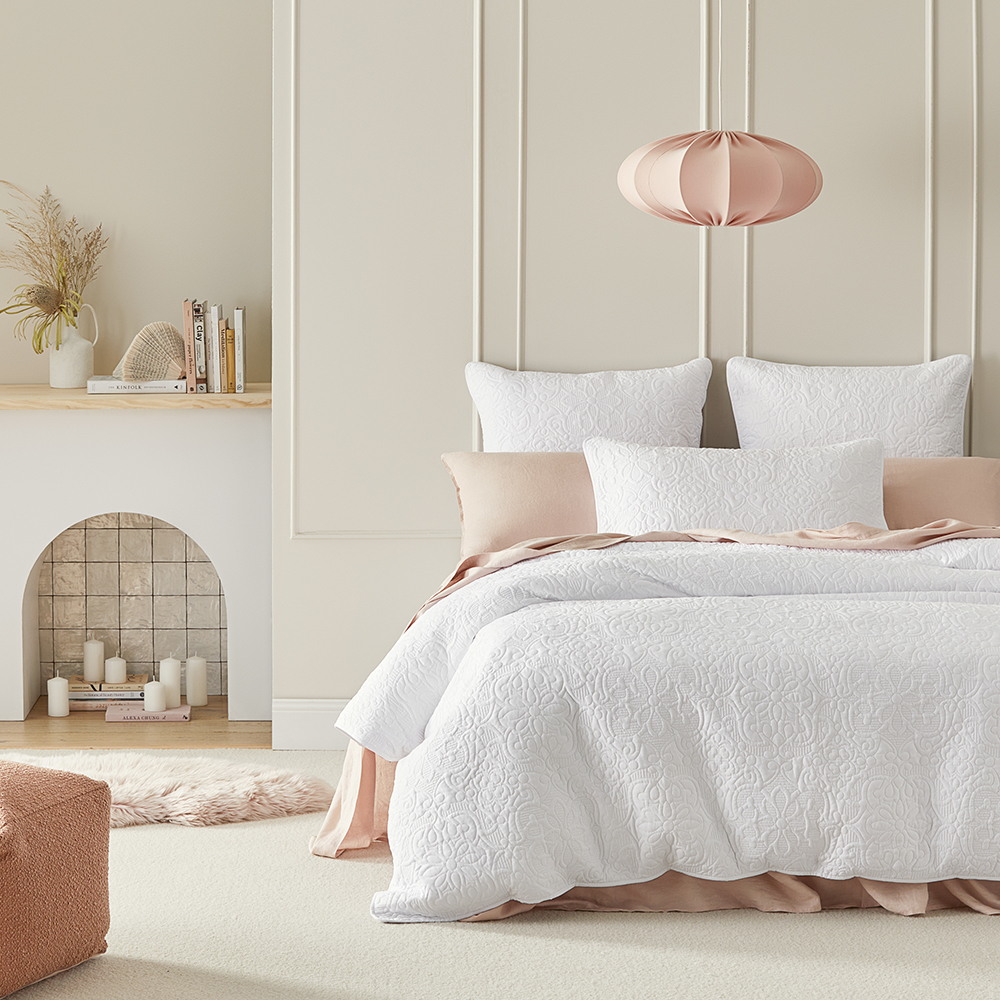 Chloe White Quilted Quilt Cover Separates