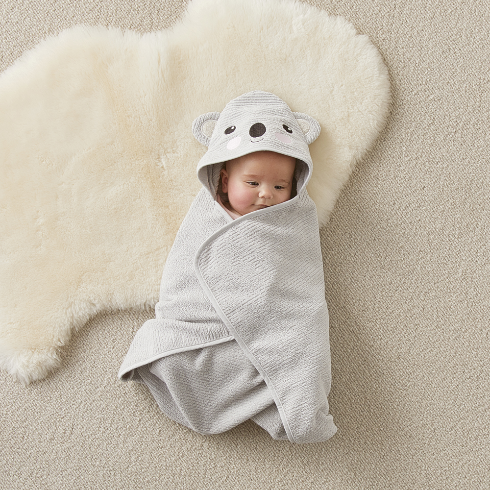 Baby Bath Time Koala Hooded Towel
