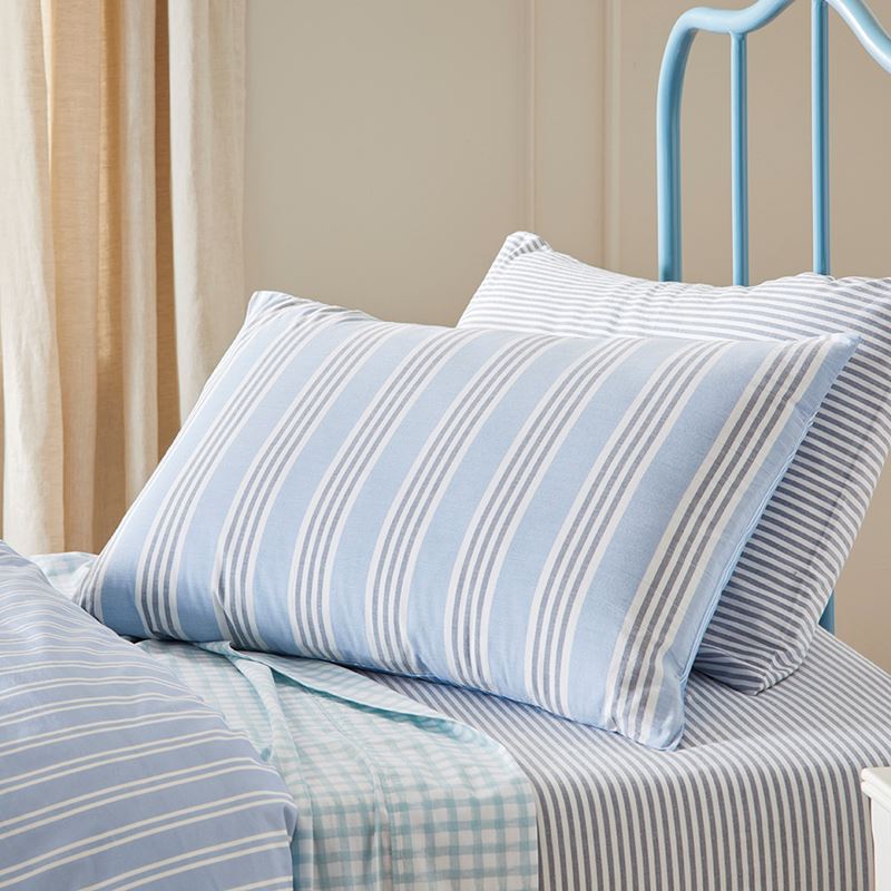 Heirloom Theodore Yarn Dyed Blue Stripe Quilt Cover Set