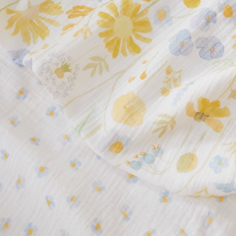 Honey Bee Bright Lemon Cotton Muslin Baby Swaddles 2pk