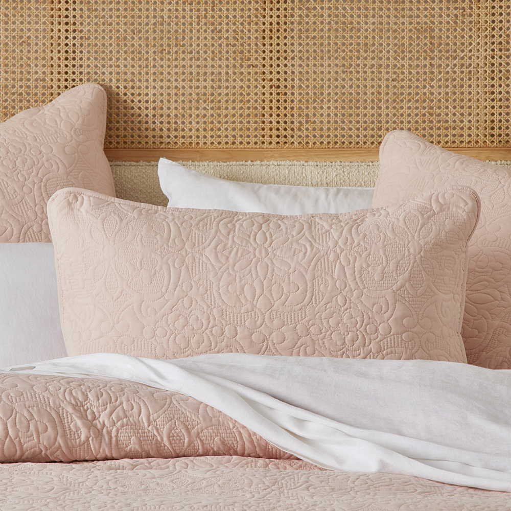 Chloe Nude Pink Quilted Pillowcases