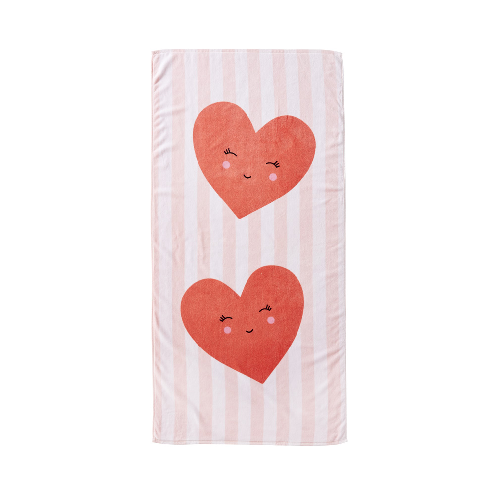 Kids Beach Summer Hearts Printed Towel