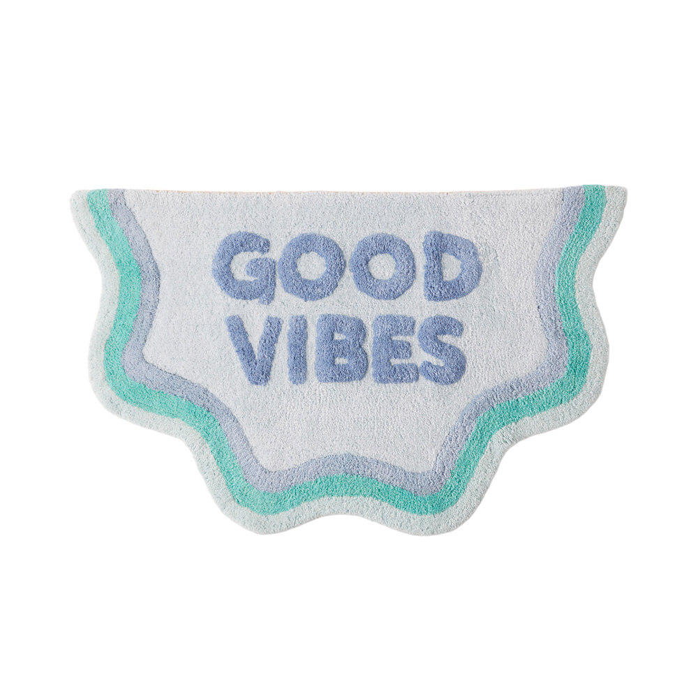 Kids Good Vibes Blue & Mint Bath Mat