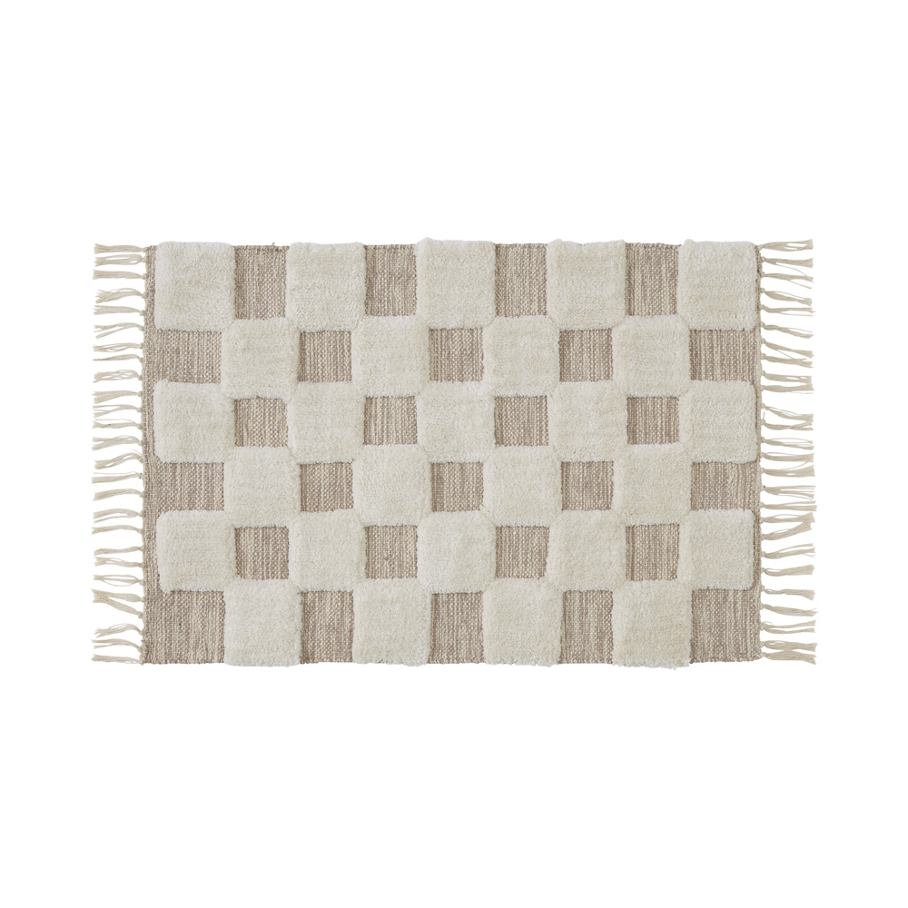 Archie Natural & Ivory Check Indoor Mat