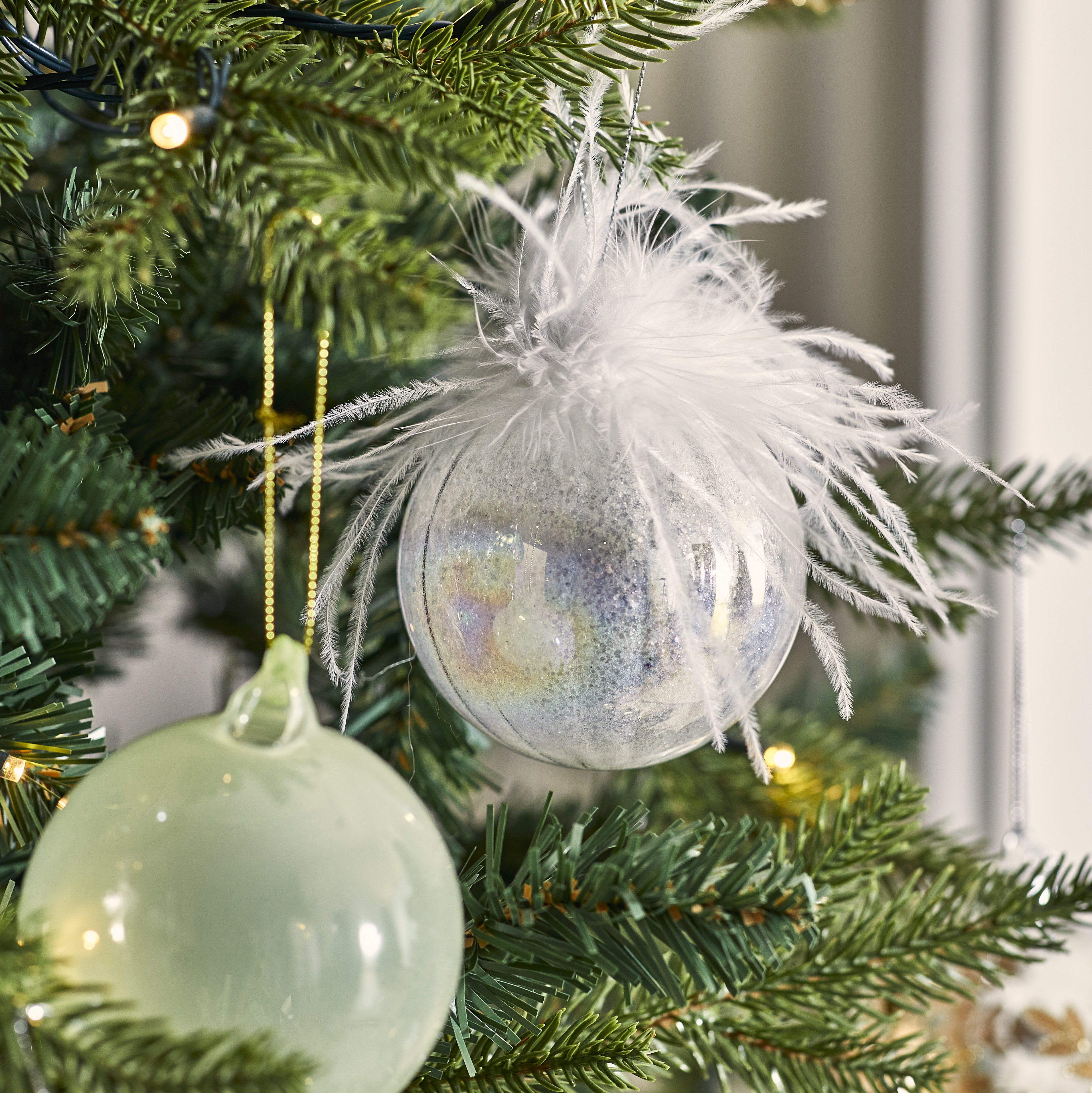 Luxe Pearl Feather Tuft Ethereal Bauble