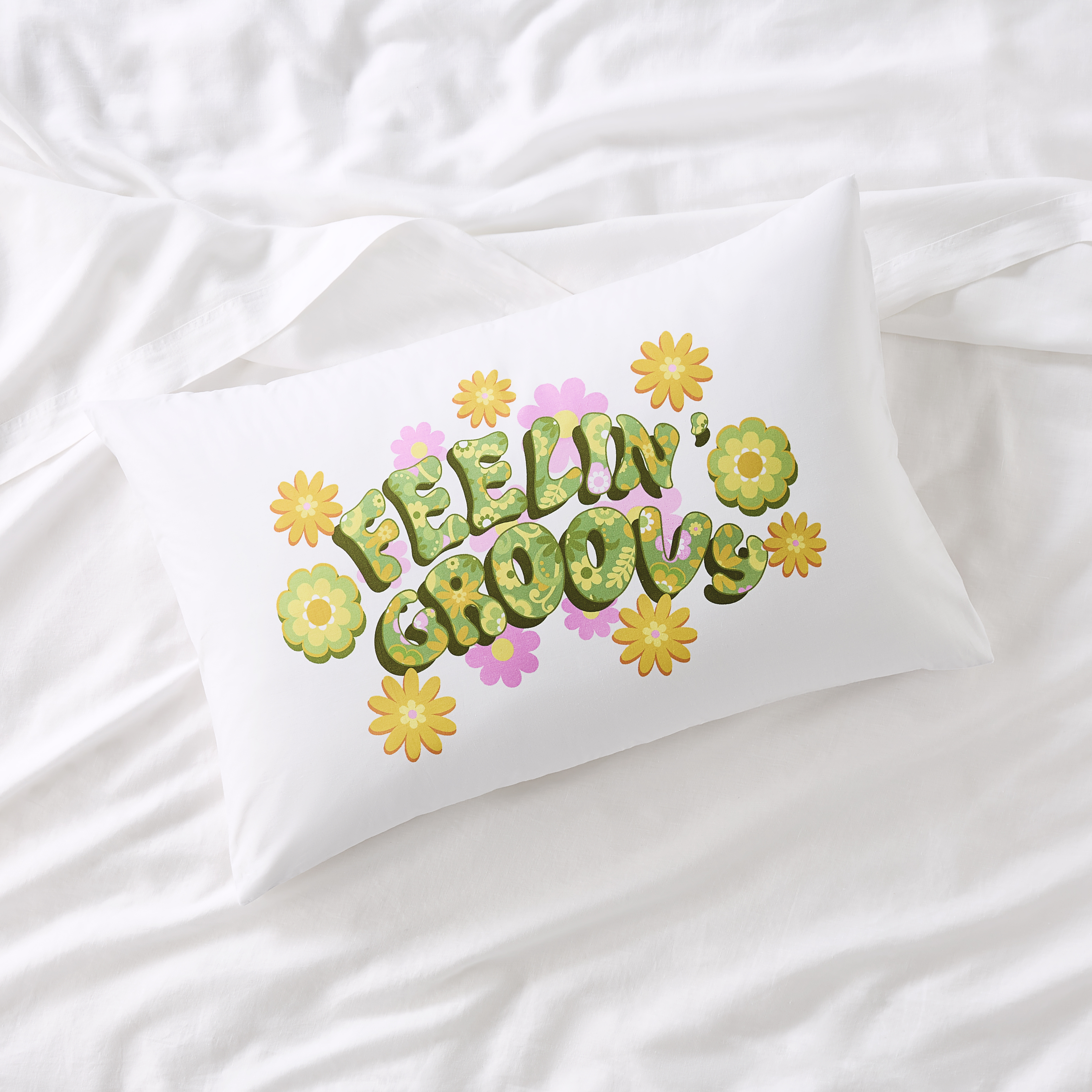 Generations Feelin' Groovy Text Pillowcase