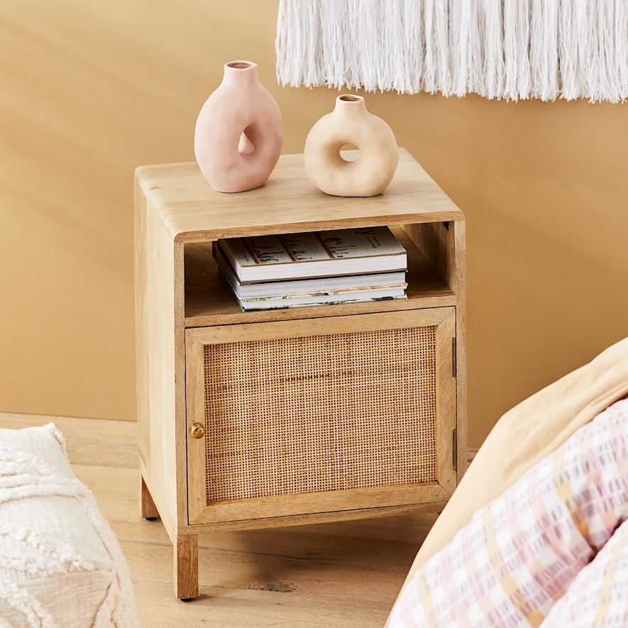 Anjuna 1 Door Natural Bedside Table