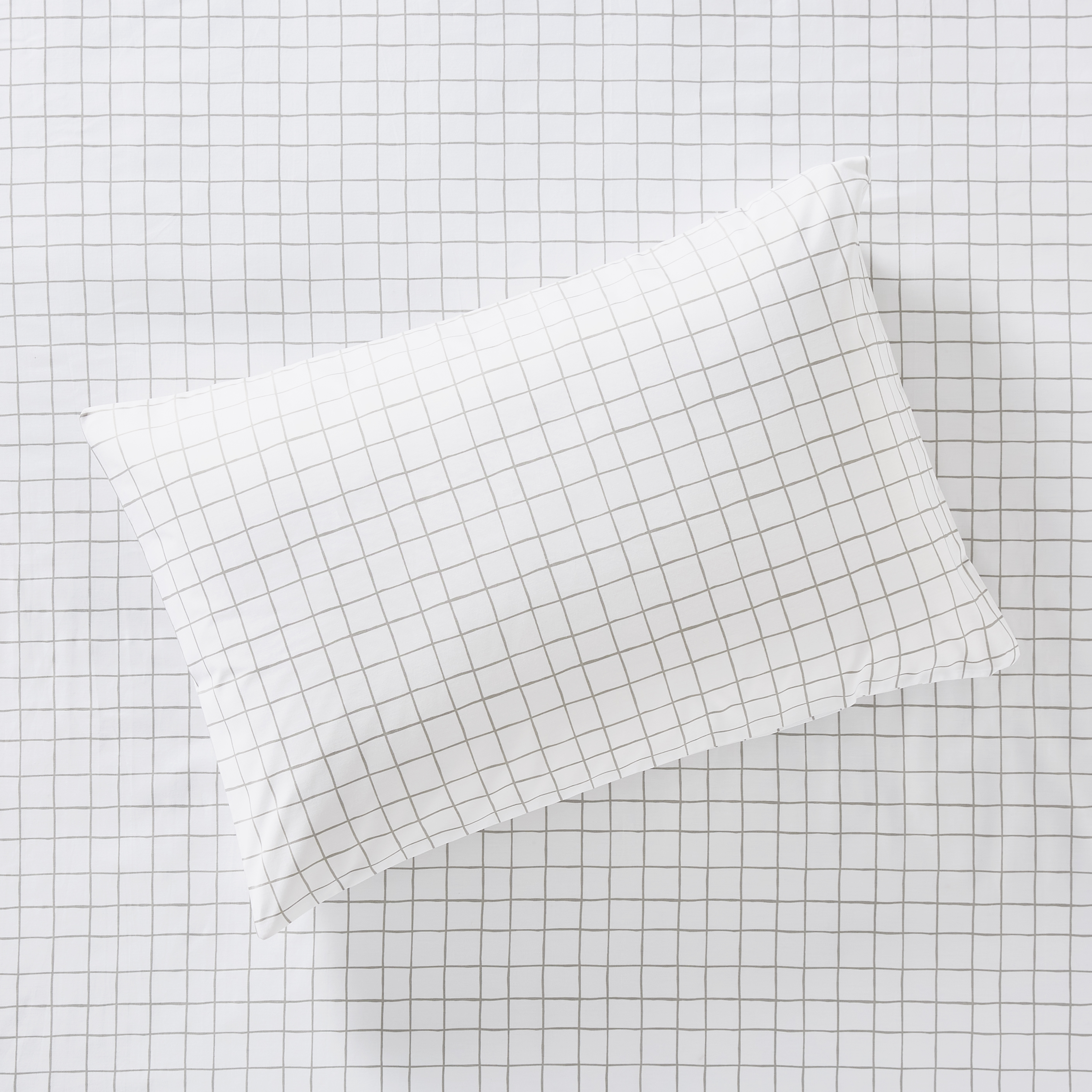 1500TC Brooklyn Printed Silver Grid Pillowcases
