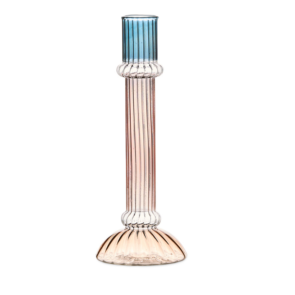 San Marco Blue, Pink & Amber Column Candleholder