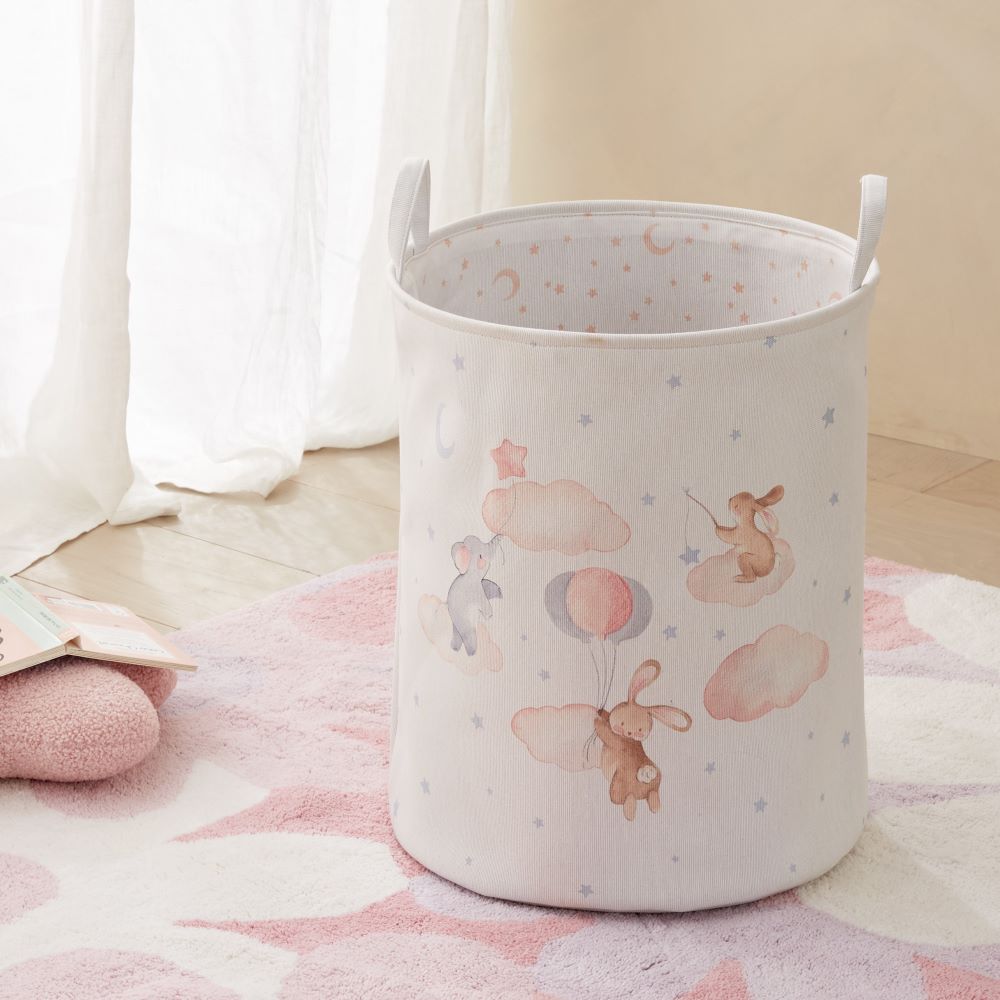 Night Sky Baby Animals Printed Basket