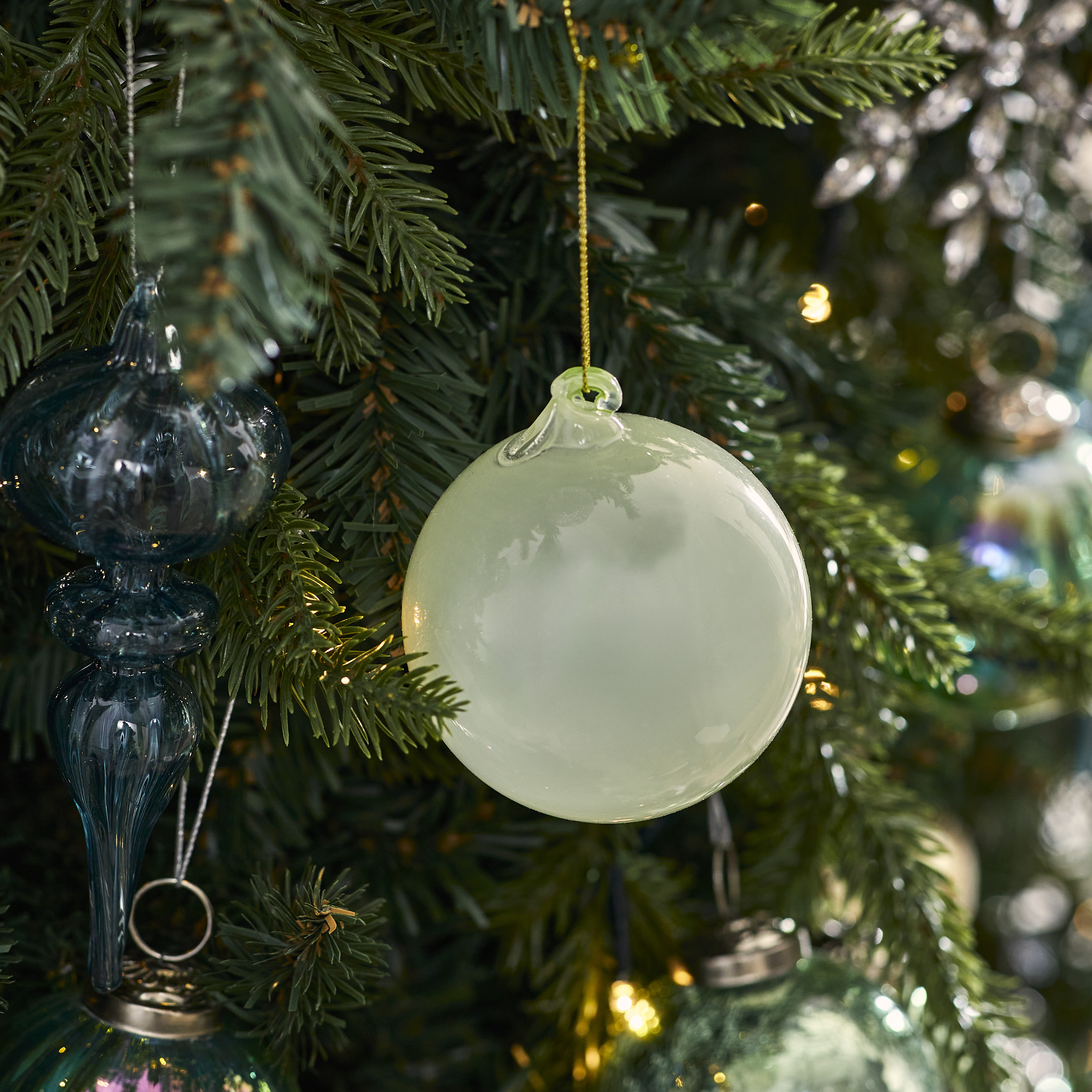 Whimsical Smoked Green Glass Bauble
