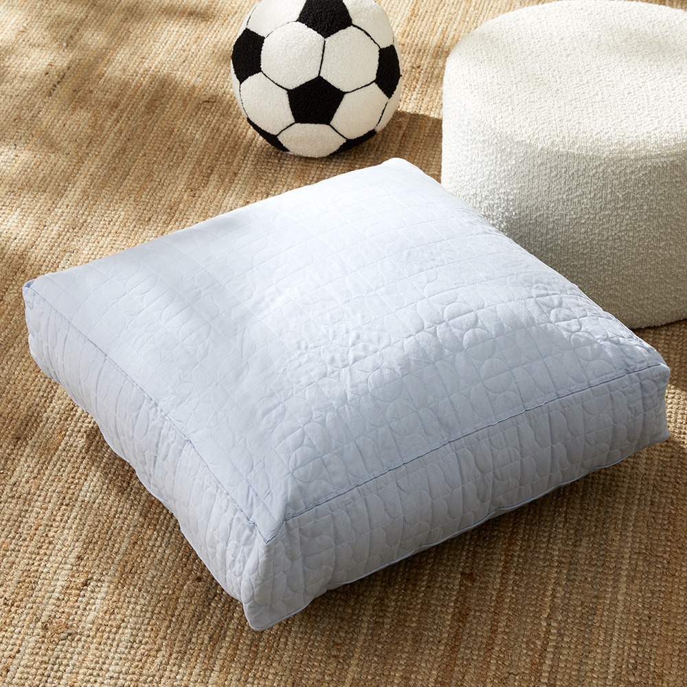 Vintage Washed Linen Dusty Blue Floor Cushion