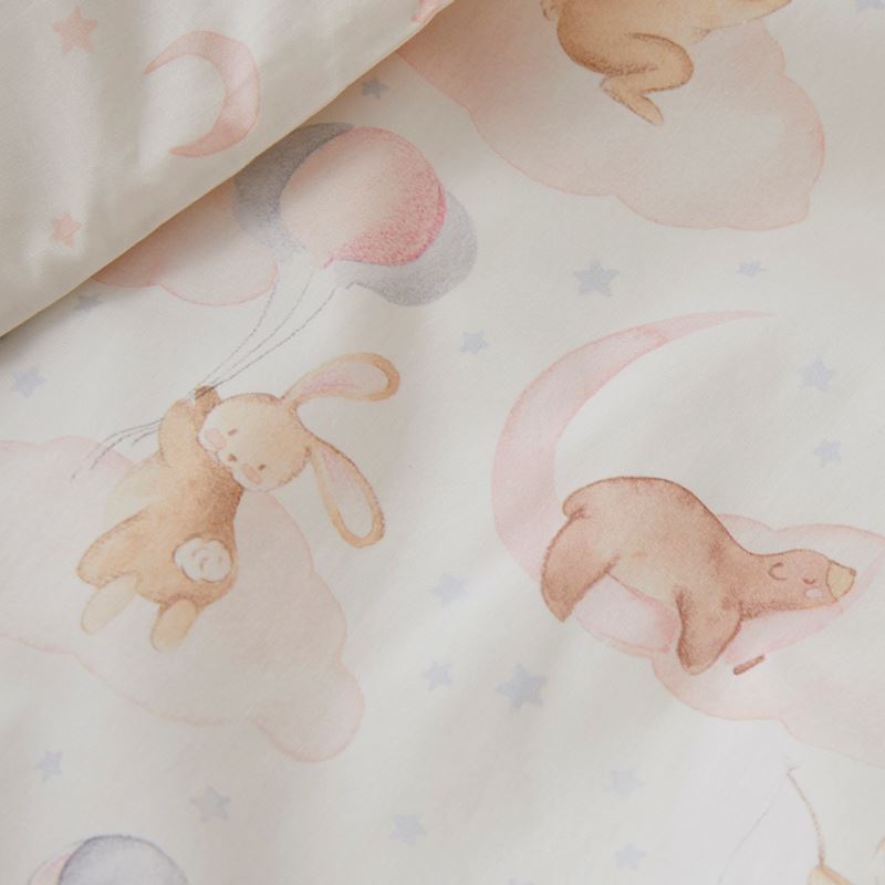 Night Sky Baby Animal Cream Cot Quilt Cover Set