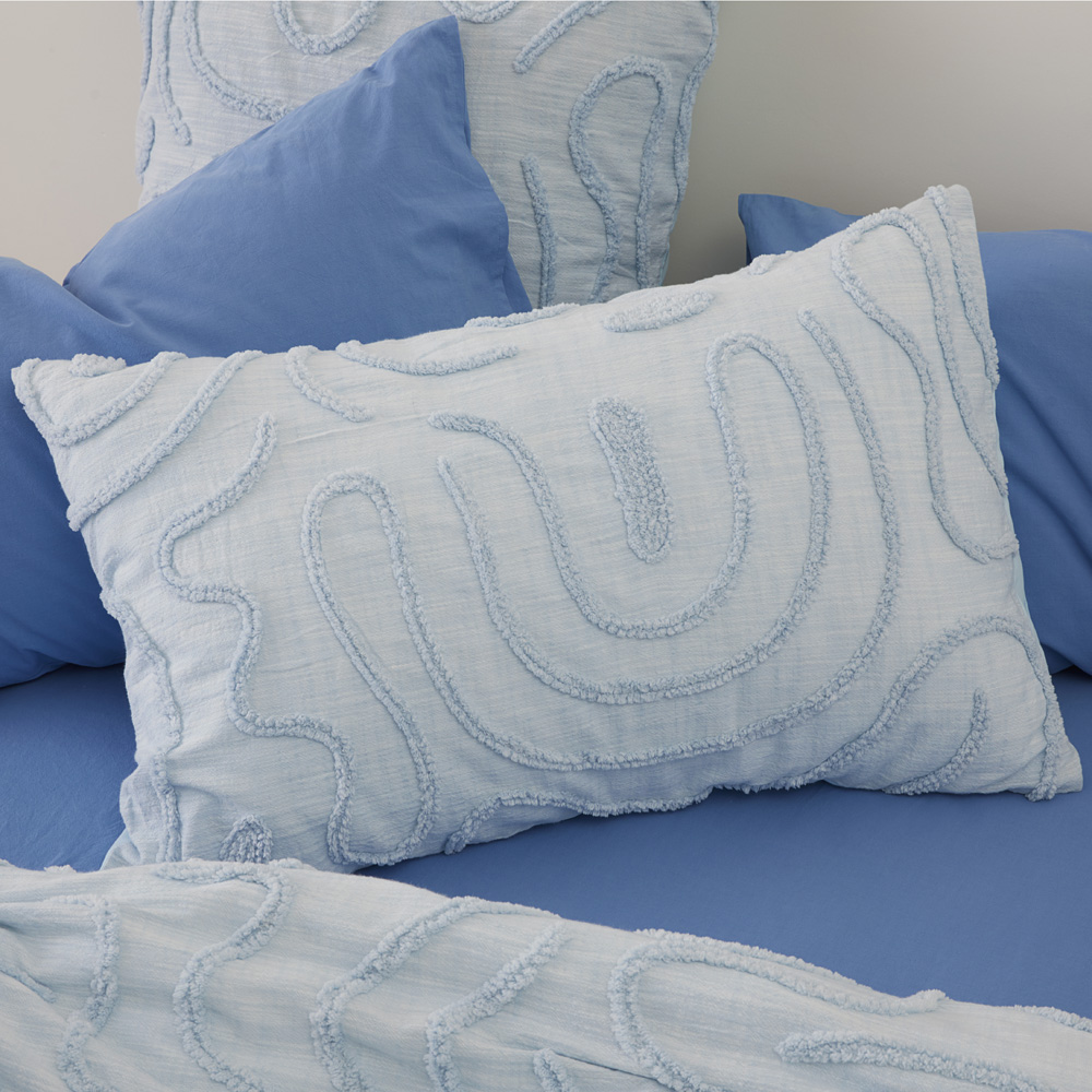 Swirl Sky Blue Tufted Pillowcases